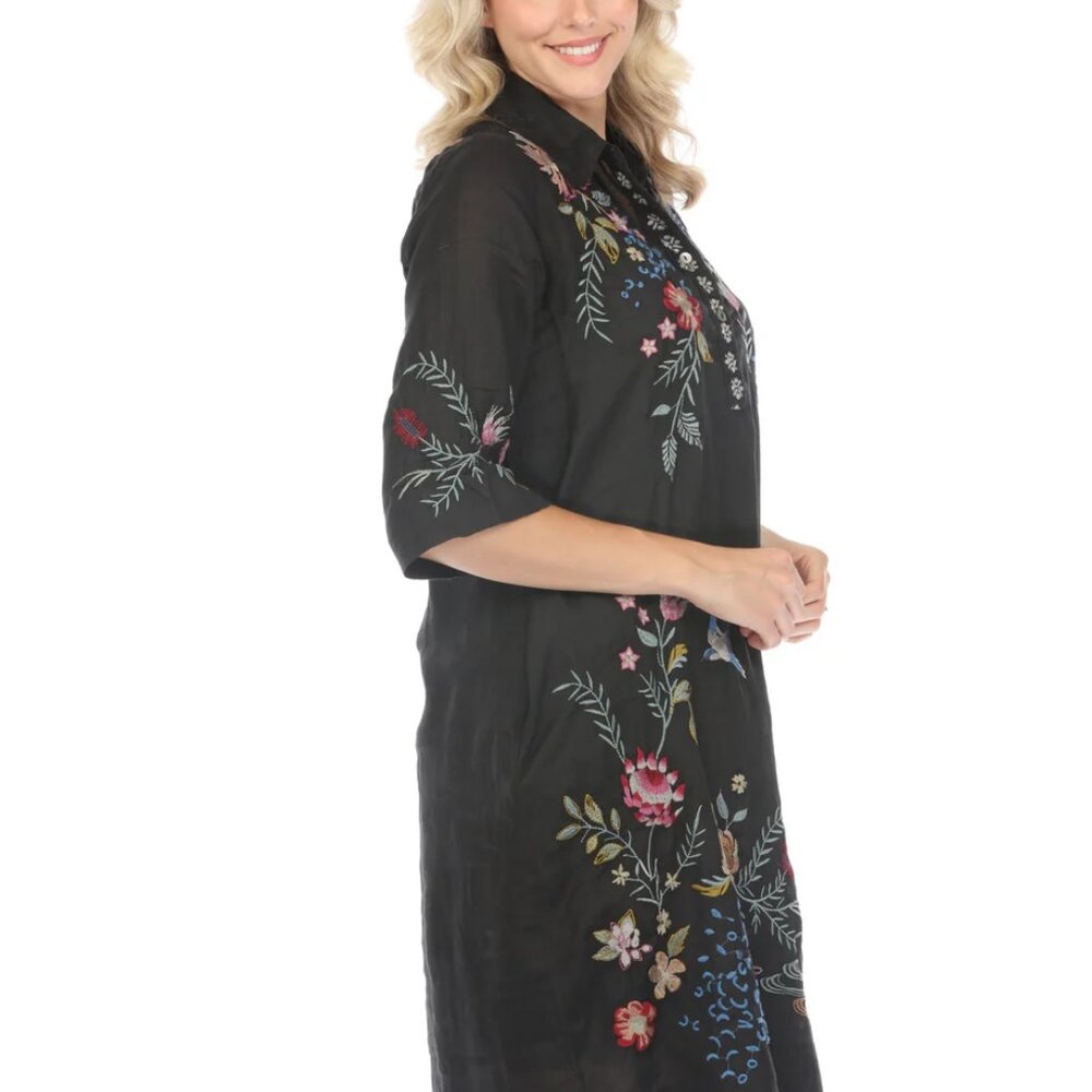 NWT JOHNNY WAS INDALO HENLEY KIMONO SLEEVE DRESS - Picture 4 of 8